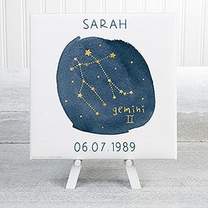 Gemini Zodiac Sign Personalized Canvas Print-5½ x 5½ - 24115-5x5