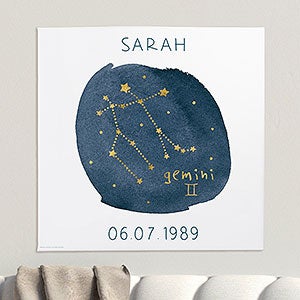 Gemini Zodiac Sign Personalized Canvas Print-16