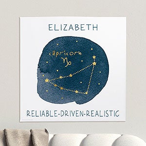 Capricorn Zodiac Sign Personalized Canvas Print-12