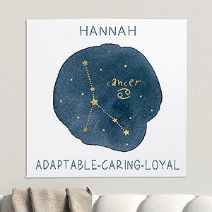 Cancer Zodiac Sign Statement Personalized Canvas Print-20