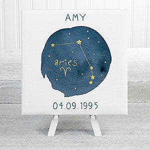 Aries Zodiac Sign Personalized Canvas Print-5½ x 5½ - 24120-5x5