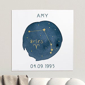 Aries Zodiac Sign Personalized Canvas Print -8