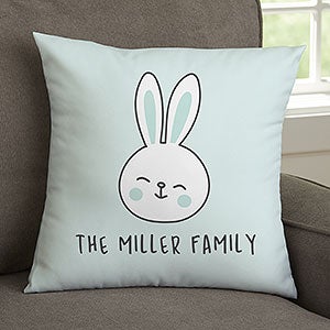 Bunny Family Personalized 14-inch Velvet Throw Pillow - 24126-SV