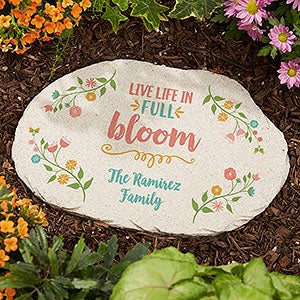Floral Garden Personalized Round Garden Stone - 24158