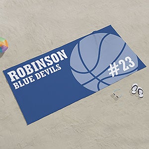 Basketball Personalized 35x72 Beach Towel - 24162-L
