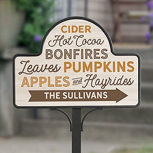 Fall Traditions Personalized Magnetic Garden Sign - 24163