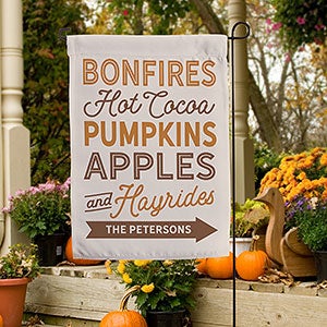 Fall Traditions Personalized Garden Flag - 24164