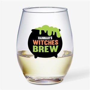 Lets Get Smashed Personalized Halloween Stemless Wine Glass - 24172-S