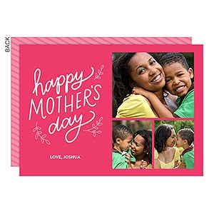Happy Mothers Day Script Photo Card - 3 Photo - 24212-3