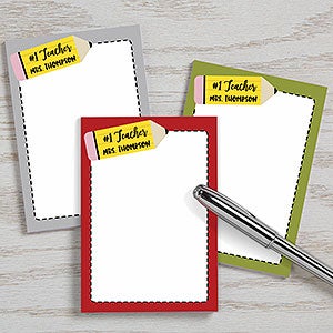Teachers Pencil Personalized Mini Notepad Set of 3 - 24219