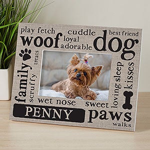 Happy Dog Personalized Picture Frame-Horizontal - 24231-TH