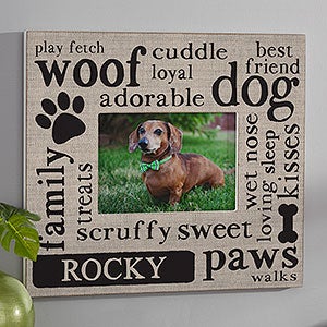 Happy Dog Personalized Wall Picture Frame-Horizontal - 24231-WH