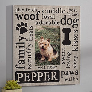 Happy Dog Personalized Wall Picture Frame-Vertical - 24231-WV
