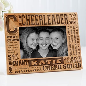 Personalized C is for Cheerleader Wood Frame - 2425