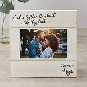 Together They Built A Life Personalized Metal Picture Frames - 4x4 Vertical