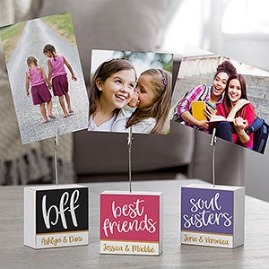 Best Friends Personalized Photo Clip Holder Block - 24264