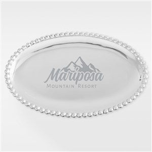 Mariposa String of Pearls Personalized Logo Oval Serving Tray - 24276