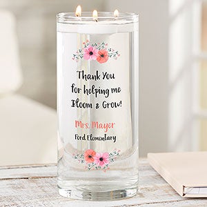 Thank You For Helping Me Bloom Personalized Cylinder Glass Vase - 24288