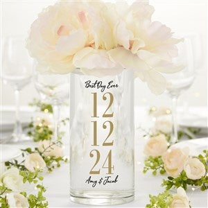 The Big Day Personalized Wedding Cylinder Glass Vase - 24289