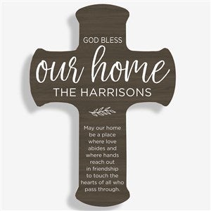 God Bless Our Home Personalized Wall Cross - 8x12 - 24290