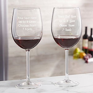 Engraved Message Red Wine Glass - 24320-R