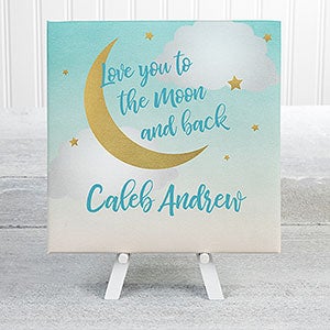 Beyond The Moon Moon Personalized Baby Canvas Print - 8x8 - 24363-8x8