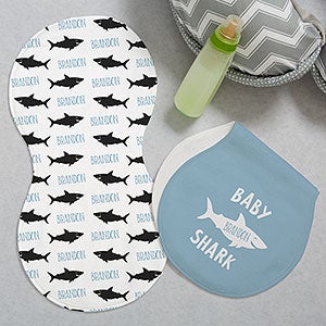 Baby Shark Personalized Burp Cloths - Set of 2 - 24370