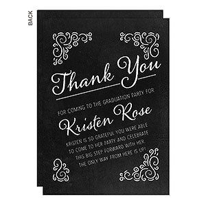 Black Swirls Graduation Thank You Cards - 24405