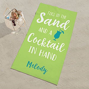 Toes in the Sand Personalized 35x72 Beach Towel - 24440-L