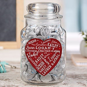 Close to Her Heart Personalized Glass Candy Jar - 24448