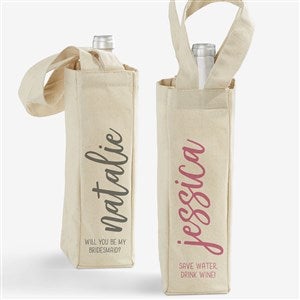Scripty Style Personalized Wine Tote Bag - 24449
