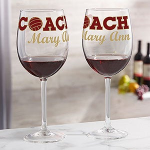 Coach Personalized Red Wine Glass - 24469-R