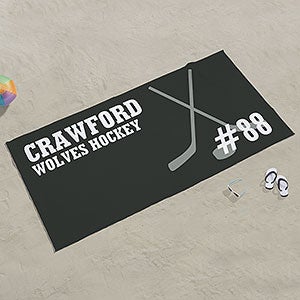 Hockey Personalized 35x72 Beach Towel - 24472-L