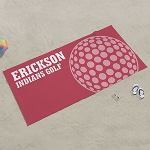 Golf Personalized 35x72 Beach Towel - 24477-L