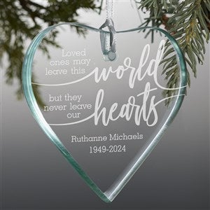 Never Leave Our Hearts Personalized Memorial Premium Heart Ornament - 24502-P