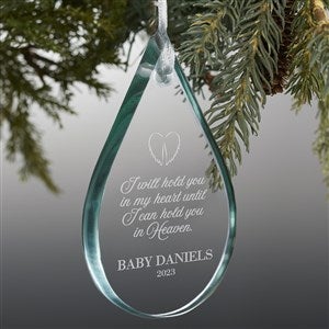 Baby In Our Hearts Memorial Teardrop Engraved Premium Glass Ornament - 24504-P