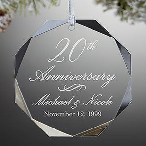 Anniversary Premium Engraved Glass Ornament - 24505