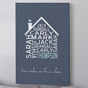 Family Home Personalized Canvas Print - 24x36 - 24533-XL