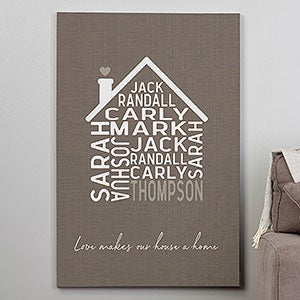 Family Home Personalized Canvas Print - 28 x 42 - 24533-28x42