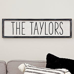 Rustic Expressions Personalized Horizontal Blackwashed Barnwood Frame- 30 x 8 - 24543B-30x8