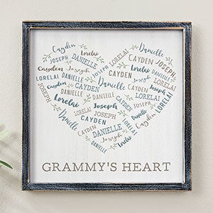 Farmhouse Heart Personalized Blackwashed Barnwood Frame Wall Art- 12 x 12 - 24548B-12x12