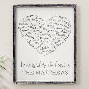 Farmhouse Heart Personalized Blackwashed Wood Wall Art 14x18 - 24548B-14x18