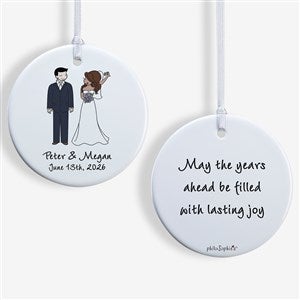 Wedding Couple philoSophies® Personalized Ornament- 2.85 Glossy - 2 Sided - 24565-2
