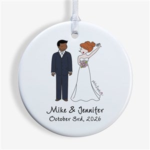 Wedding Couple philoSophies® Personalized Ornament- 2.85 Glossy - 1 Sided - 24565-1
