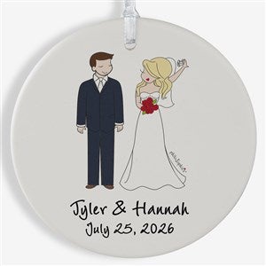 Wedding Couple philoSophies® Personalized Ornament-3.75 Matte - 1 Sided - 24565-1L