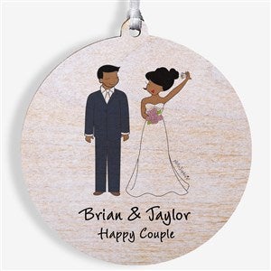 Wedding Couple philoSophies® Personalized Ornament-3.75 Wood - 1 Sided - 24565-1W