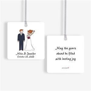 Wedding Couple philoSophies® Personalized Square Photo Ornament- 2.75 Metal - - 24565-2M