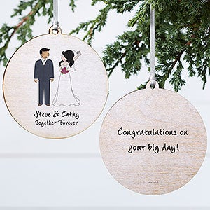 Wedding Couple philoSophies Personalized Ornament - 2 Sided Wood - 24565-2W