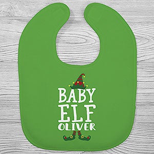 Christmas Elf Personalized Baby Bib - 24567-B