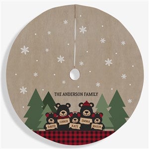 Holiday Bear Family Personalized Christmas Tree Skirt - 24578